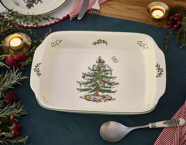 Christmas Tree Handled Serving Dish